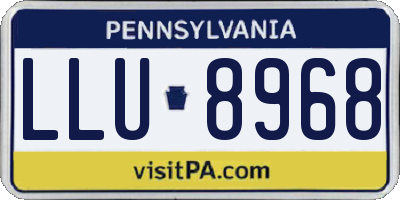 PA license plate LLU8968