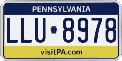 PA license plate LLU8978