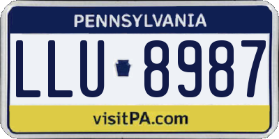 PA license plate LLU8987