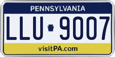 PA license plate LLU9007