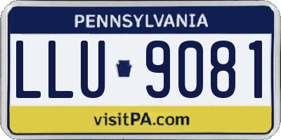 PA license plate LLU9081