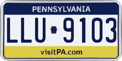 PA license plate LLU9103