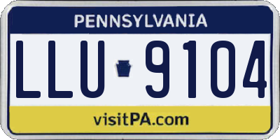 PA license plate LLU9104