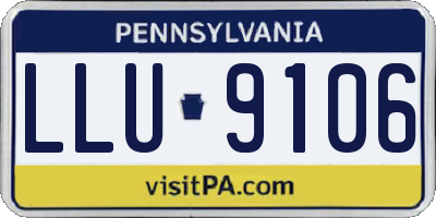 PA license plate LLU9106