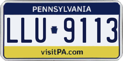 PA license plate LLU9113