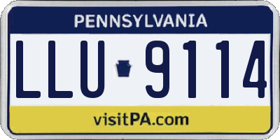 PA license plate LLU9114