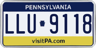 PA license plate LLU9118