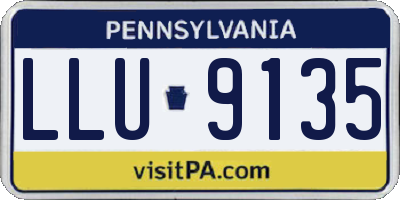 PA license plate LLU9135