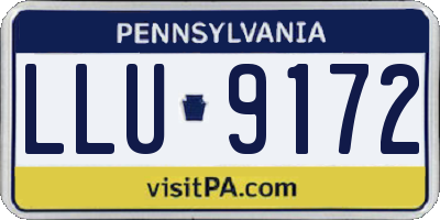 PA license plate LLU9172