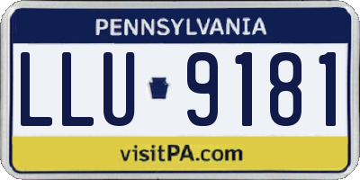 PA license plate LLU9181