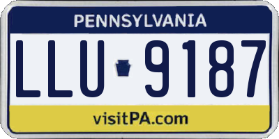 PA license plate LLU9187