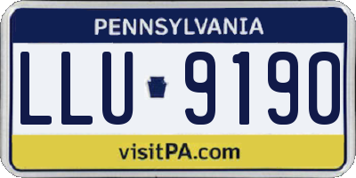 PA license plate LLU9190