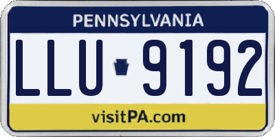 PA license plate LLU9192