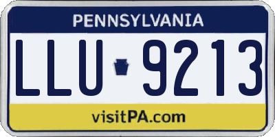 PA license plate LLU9213