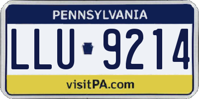 PA license plate LLU9214