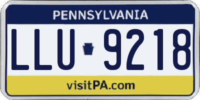 PA license plate LLU9218
