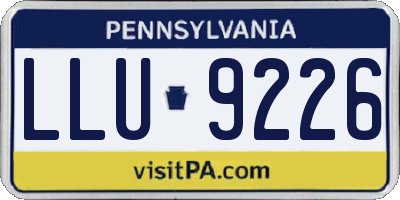 PA license plate LLU9226