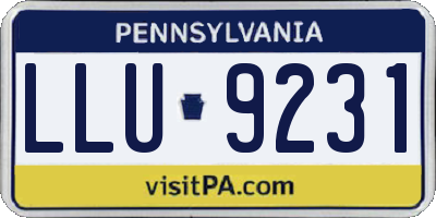 PA license plate LLU9231