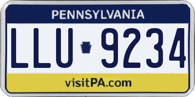 PA license plate LLU9234