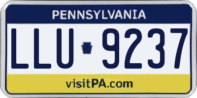 PA license plate LLU9237