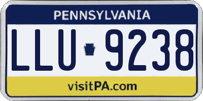 PA license plate LLU9238