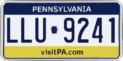 PA license plate LLU9241