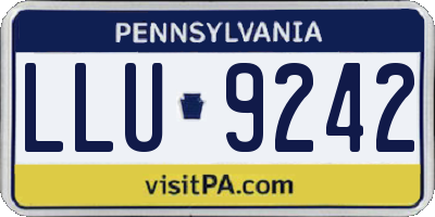 PA license plate LLU9242