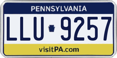 PA license plate LLU9257