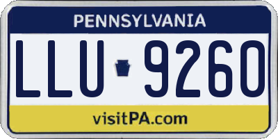 PA license plate LLU9260