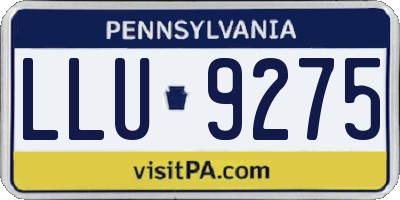 PA license plate LLU9275