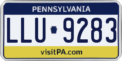 PA license plate LLU9283