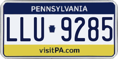 PA license plate LLU9285