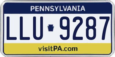 PA license plate LLU9287
