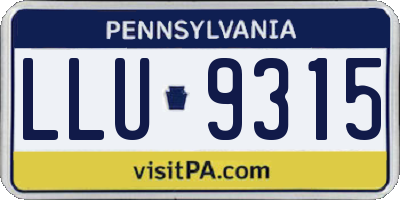 PA license plate LLU9315