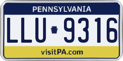 PA license plate LLU9316