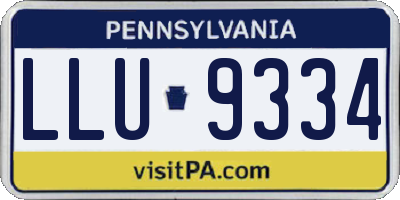 PA license plate LLU9334