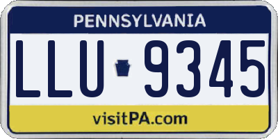 PA license plate LLU9345
