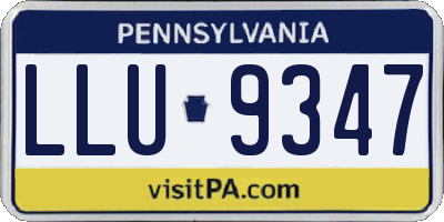 PA license plate LLU9347