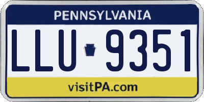 PA license plate LLU9351