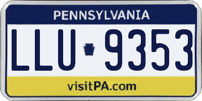 PA license plate LLU9353