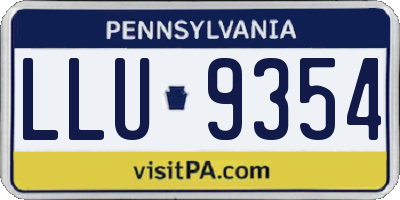 PA license plate LLU9354
