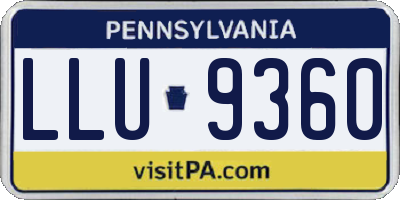 PA license plate LLU9360