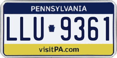 PA license plate LLU9361