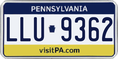 PA license plate LLU9362
