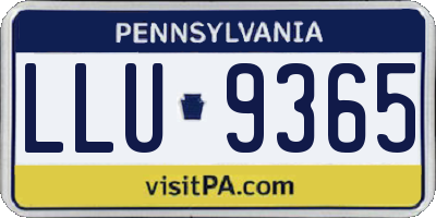PA license plate LLU9365