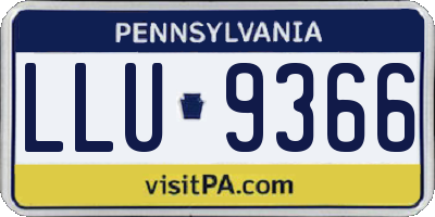 PA license plate LLU9366