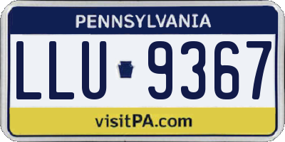 PA license plate LLU9367