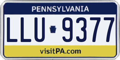 PA license plate LLU9377