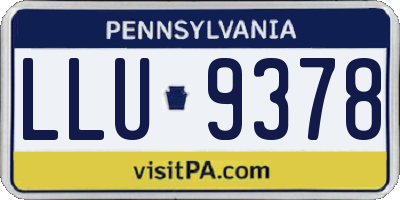 PA license plate LLU9378