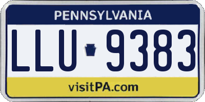 PA license plate LLU9383